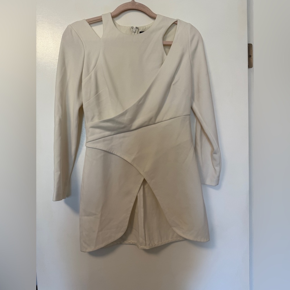 White Intermix architectural cut out blouse S